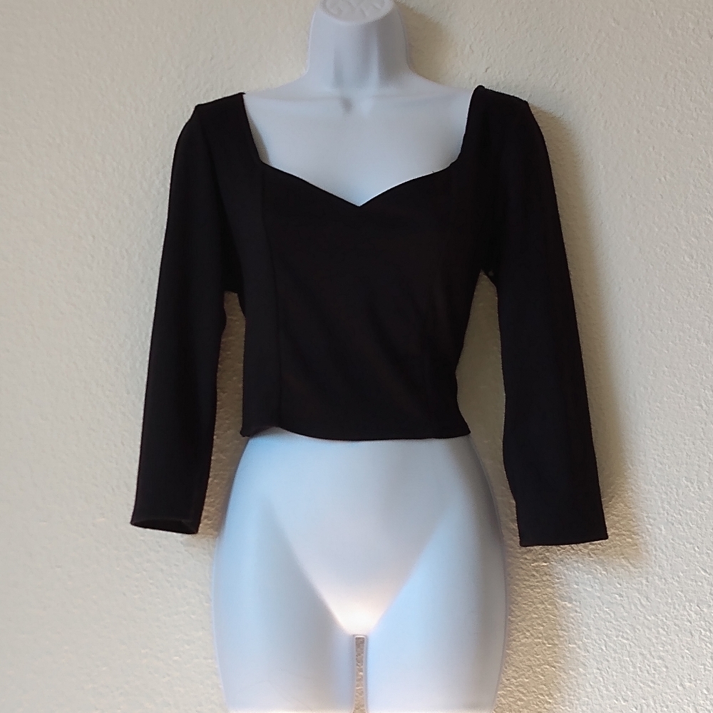 Charlotte Russe Fitted Crop Top w/ Buckle Detail